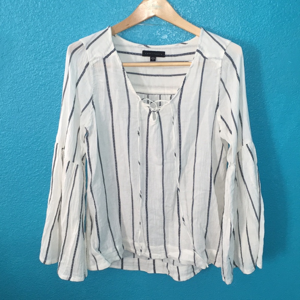 Sanctuary Lila Lace-up Bell Sleeve Top